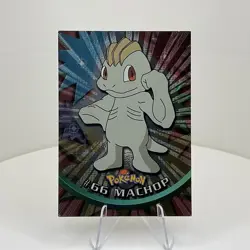 Machop #66 Textured Holo Foil, Vintage 1999 Topps Pokemon TV Animation Edition - Image 3