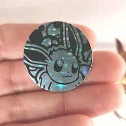 VTG Pokemon TCG Toys Wizards Holo Collector's Coin EEVEE 1999 1.25 in + Keychain - Image 1