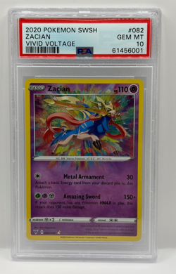 2020 POKEMON SWORD & SHIELD VIVID VOLTAGE #082 ZACIAN PSA 10 - Image 1