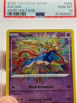 2020 POKEMON SWORD & SHIELD VIVID VOLTAGE #082 ZACIAN PSA 10 - Image 2