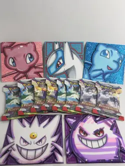 Lot of 8 Pokemon TCG - Paldea Evolved Sealed Sleeved Booster Packs + BONUS ART - Image 1