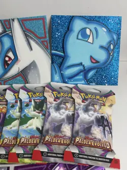 Lot of 8 Pokemon TCG - Paldea Evolved Sealed Sleeved Booster Packs + BONUS ART - Image 2
