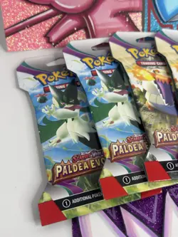 Lot of 8 Pokemon TCG - Paldea Evolved Sealed Sleeved Booster Packs + BONUS ART - Image 4