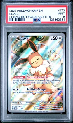 2025 POKEMON SVP EN-SV BLACK STAR PROMO #173 EEVEE PSA 9 - Image 1
