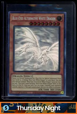 2021 YU-GI-OH! 1ST ED. #GTFP-EN129 BLUE EYES ALTERNATIVE WHITE DRAGON GHOST RARE - Image 1