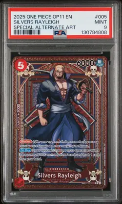 2025 ONE PIECE A FIST OF DIVINE SPEED SPECIAL ALT ART SILVERS RAYLEIGH PSA 9 - Image 1