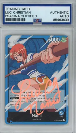 PSA Authentic Signed Luci Christian - Nami (OP03-040) Pillars of Strength - Image 1
