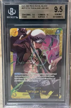 2025 Trafalgar Law One Piece OP10-119 SEC - English - Royal Blood - BGS 9.5 GEMT - Image 1