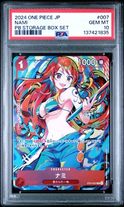 2024 ONE PIECE JAPANESE PREMIUM BOOSTER STORAGE BOX SET #007 NAMI PSA 10 - Image 1