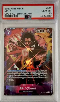 2023 MR 5 One Piece Kingdoms of Intrigue Alternate Art #OP04-072 PSA 10 GEM MINT - Image 1