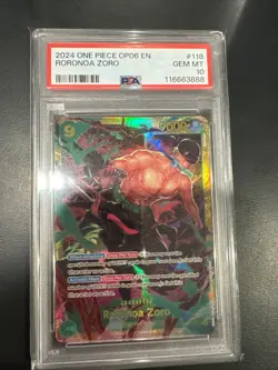 One Piece Roronoa Zoro Wings of the Captain SEC Alt Art OP06-118 PSA 10 English - Image 1