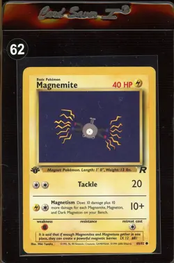 1st Edition Magnemite 60/82 Pokemon Card Team Rocket NM - Image 1