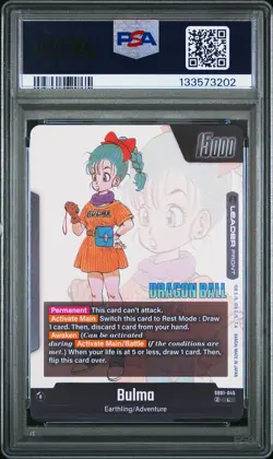 2025 DRAGON BALL SUPER CARD GAME FUSION WORLD MANGA BOOSTER 01 BULMA PSA 10 - Image 2