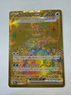 Terapagos ex 180/131 Prismatic Evolutions Gold Hyper Rare Pokemon Card 180/131 - Image 1