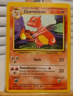 Vintage Pokemon Cards 2 Base Unlimited Charmeleon & 1 Base Unlimited Charmander - Image 3
