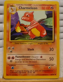 Vintage Pokemon Cards 2 Base Unlimited Charmeleon & 1 Base Unlimited Charmander - Image 4