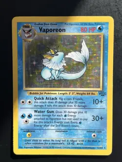 Pokemon TCG Vaporeon Jungle Holo Rare Card 12/64 1999 Unlimited - Image 1
