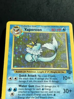 Pokemon TCG Vaporeon Jungle Holo Rare Card 12/64 1999 Unlimited - Image 2