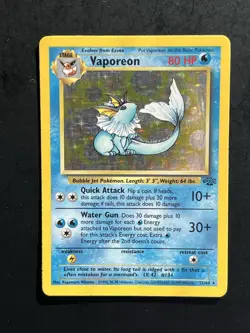 Pokemon TCG Vaporeon Jungle Holo Rare Card 12/64 1999 Unlimited - Image 3