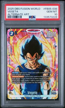 2025 DRAGON BALL SUPER CARD GAME FUSION WORLD NEW ADVENTURE VEGETA PSA 10 - Image 1