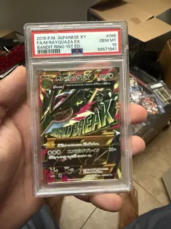 PSA 10 M Rayquaza EX 095/081 UR Pokemon Card XY7 Holo Rare 1st ED Japanese 2015 - Image 1