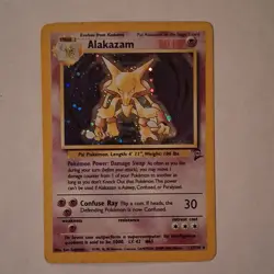 Pokemon Alakazam Base Set 2 001/130 Holo Rare 80HP 1999 English TCG Card - Image 1