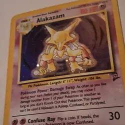 Pokemon Alakazam Base Set 2 001/130 Holo Rare 80HP 1999 English TCG Card - Image 2