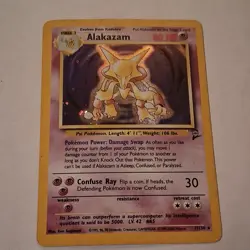 Pokemon Alakazam Base Set 2 001/130 Holo Rare 80HP 1999 English TCG Card - Image 3