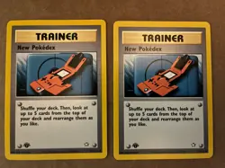 Lot of 2 Pokemon 1st Edition Trainer Cards “ New Pokedex” 95 /111 - Image 1