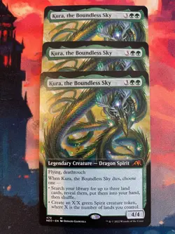 MTG Kamigawa Neon Dynasty Kura the Boundles Sky Extended Art x 3 - Image 1
