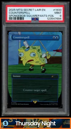 2025 MAGIC: THE GATHERING SLD #1933 COUNTERSPELL SPONGEBOB SQUAREPANTS-FOIL PSA9 - Image 1