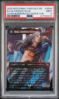 2025 MTG FINAL FANTASY KUJA, GENOME SORCERER/TRANCE KUJA, FATE DEFIED PSA 9 - Image 1