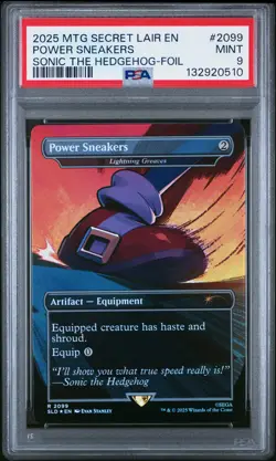 2025 MTG SECRET LAIR DROP SONIC: TURBO GEAR-FOIL #2099 POWER SNEAKERS PSA 9 - Image 1