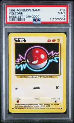 1999 POKEMON BASE SET 1999-2000 “4TH PRINT” #67 VOLTORB PSA 9 - Image 1