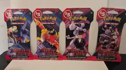 Pokemon Destined Rivals Booster Packs. 4pack Bundle Art Set - Image 1