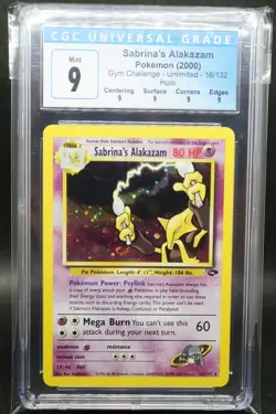 2000 POKEMON ENGLISH UNLIMITED SABRINA'S ALAKAZAM GYM CHALLENGE 16/132 CGC 9 - Image 1