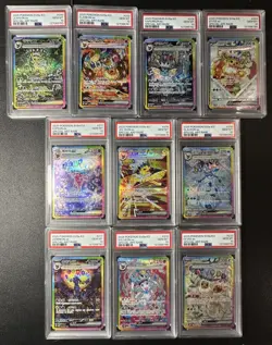 LOT OF 10 2025 POKEMON SV8A PSA 10 KOREAN LEAFEON EEVEE UMBREON SPECIAL ART RARE - Image 1