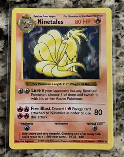 Pokemon TCG Ninetales 12/102 Base Set Holo Shadowless - Image 1