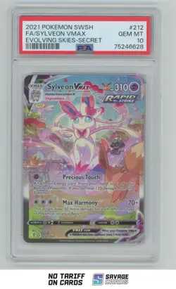 2021 Pokemon Sword & Shield Evolving Skies Full Art Secret Sylveon VMAX PSA 10 - Image 1