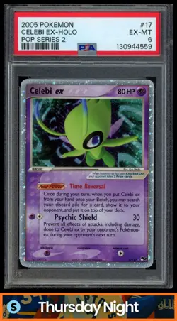 2005 POKEMON POP SERIES 2 #17/17 CELEBI EX HOLO PSA 6 MINT - Image 1