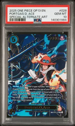 2025 ONE PIECE CARRYING ON HIS WILL SPECIAL ALT ART #028 PORTGAS D. ACE PSA 10 - Image 1