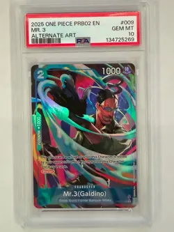 One Piece Mr.3(Galdino) PRB02-009 (Alternate Art) Premium Booster Vol 2 PSA 10 - Image 1