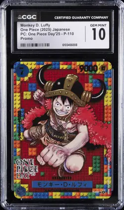 2025 ONE PIECE JAPANESE ONE PIECE DAY '25 PROMO MONKEY D. LUFFY CGC 10 GEM MINT - Image 1