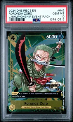 2024 ONE PIECE RORONOA ZORO CHAMPIONSHIP EVENT PACK PSA 10 - Image 1