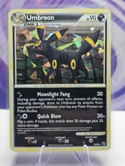 Umbreon 10/90 HGSS Undaunted Cracked Ice Holo Card - Image 1