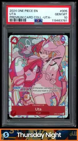 2024 ONE PIECE ENGLISH #OP01-005 UTA ALT ART PREMIUM CARD COLLECTION PSA 10 - Image 1