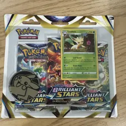 Pokemon Sword & Shield Brilliant Stars Leafeon Promo 3 Booster Pack Blister Card - Image 1