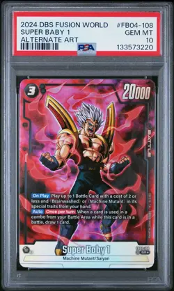 2024 DRAGON BALL SUPER CARD GAME FUSION WORLD ULTRA LIMIT SUPER BABY 1 PSA 10 - Image 1