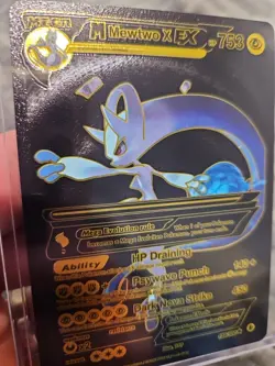 M Mewtwo X EX Black Foil Fan Art Vinyl Collector Pokemon Card - Image 4