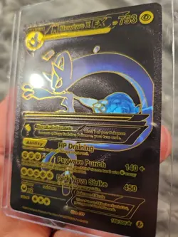 M Mewtwo X EX Black Foil Fan Art Vinyl Collector Pokemon Card - Image 5